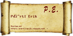 Pártl Erik névjegykártya